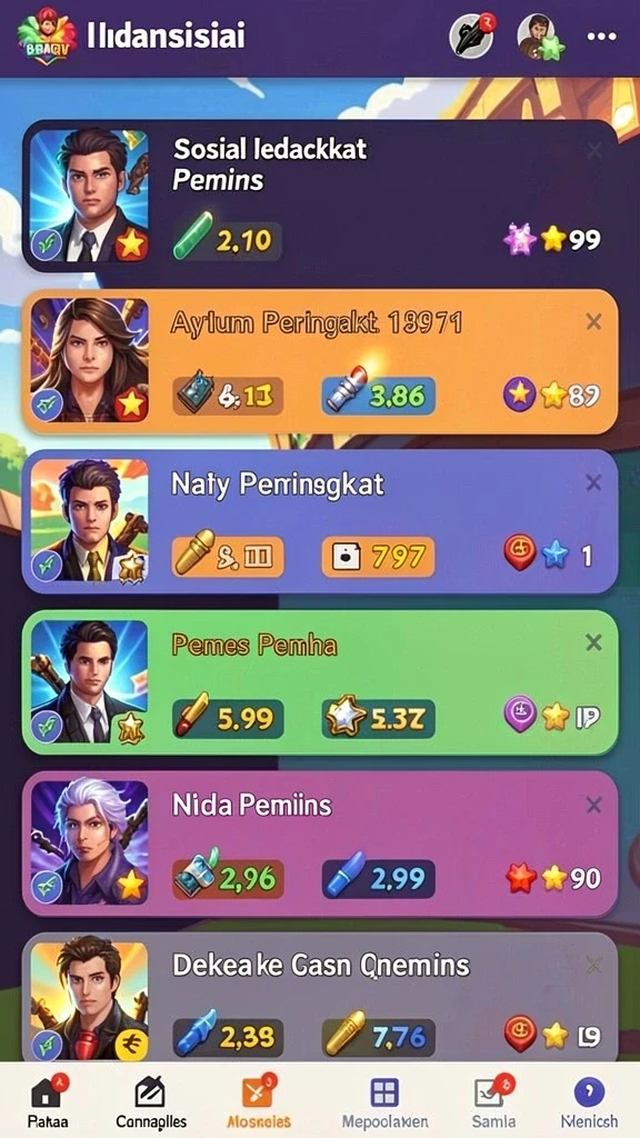 marina77 - Mode multiplayer yang memungkinkan bersaing dengan teman.